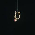 Load image into Gallery viewer, 14ct Yellow Gold Drop Earrings with Pear Shaped Ruby &amp; Diamond