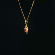 18ct Yellow Gold Ruby & Diamond Charm Necklace