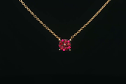14k Yellow Gold Ruby Cluster Pendant Necklace