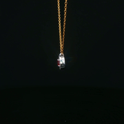 18ct Yellow Gold Necklace with Brilliant Red Ruby & Diamonds