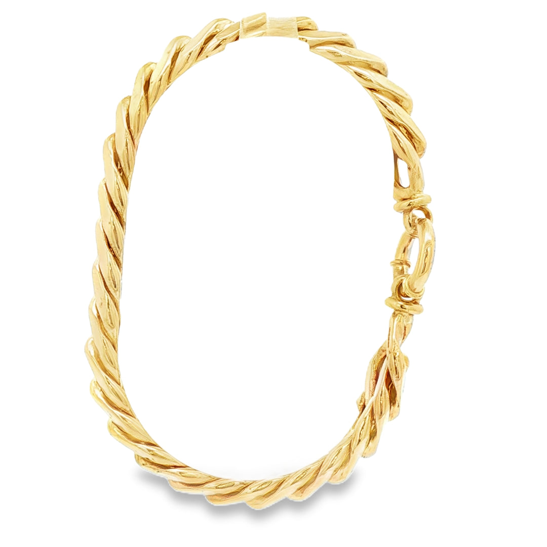 Luxurious Yellow Gold Chain Link Bracelet (Hollow Links)