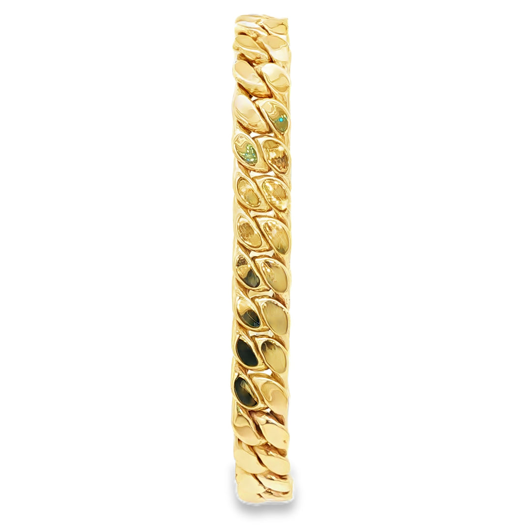 Luxurious Miami Cuban Link Chain Bracelet in Yellow Gold (Hollow Links)