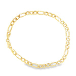 Load image into Gallery viewer, 14K Yellow Gold Figaro Chain Bracelet