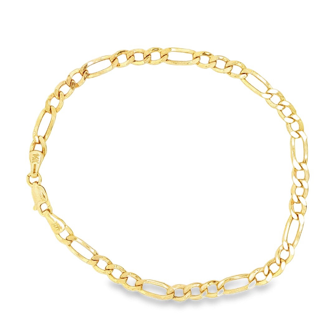 14K Yellow Gold Figaro Chain Bracelet