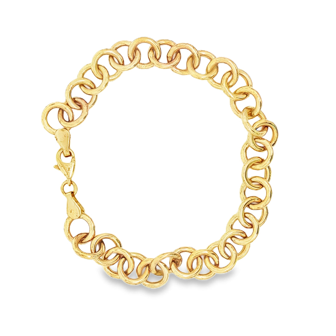 Classic Yellow Gold Chain Bracelet (Hollow Links)