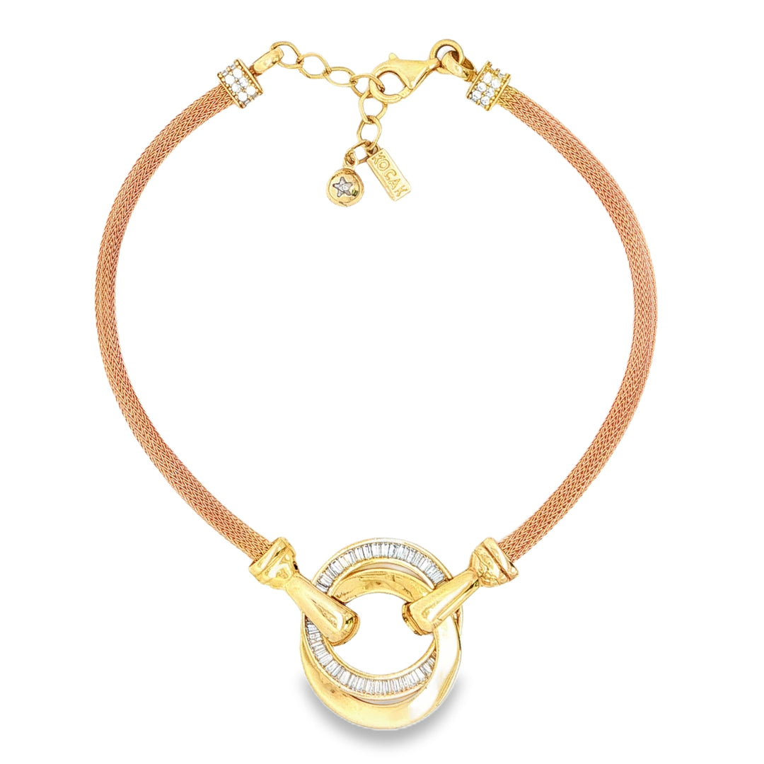 Designer Yellow & Rose Gold Chain Bracelet