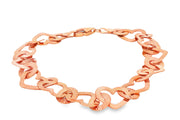 Rose Gold Heart Link Chain Bracelet