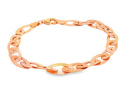 Elegant Rose Gold Textured Link Chain Bracelet