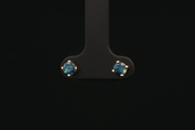 Royal Blue Sapphire Stud Earrings in Yellow Gold