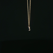 Yellow Gold Necklace with Deep Blue Sapphire Pendant