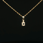 Load image into Gallery viewer, Yellow Gold Charm Necklace with Black Sapphire Pendant