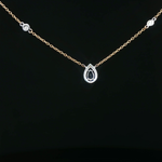 Load image into Gallery viewer, Yellow Gold Necklace with Blue Pear-Shaped Sapphire &amp; Diamonds