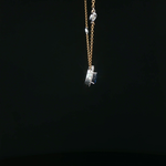 Load image into Gallery viewer, Yellow Gold Necklace with Blue Pear-Shaped Sapphire &amp; Diamonds