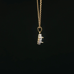Load image into Gallery viewer, Yellow Gold Necklace with Deep Blue Oval Sapphire Charm