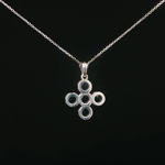 Load image into Gallery viewer, White Gold Charm Necklace with Deep Blue Sapphire
