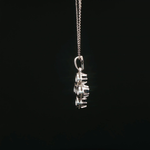Load image into Gallery viewer, White Gold Charm Necklace with Deep Blue Sapphire