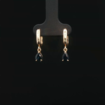 Load image into Gallery viewer, Yellow Gold Dangle Earrings with Pear-Shaped Blue Sapphires
