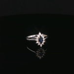 Load image into Gallery viewer, 14ct White Gold Ring with Oval Cut Blue Sapphire &amp; Diamonds
