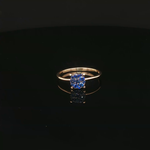 Load image into Gallery viewer, Yellow Gold Ring with Royal Blue Sapphire Cluster