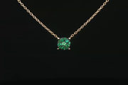 Yellow Gold Chain Necklace with Round Emerald Cluster