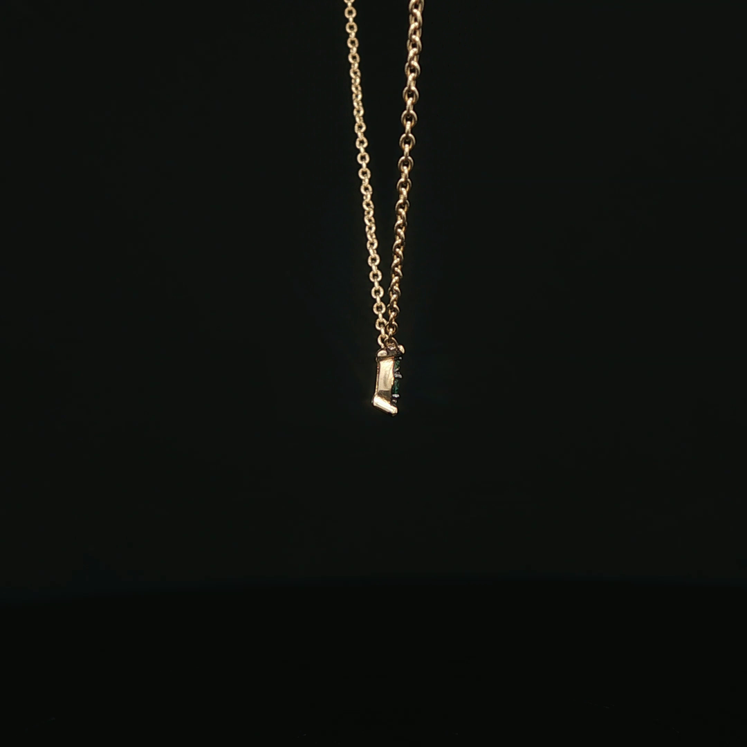 Yellow Gold Chain Necklace with Round Emerald Cluster