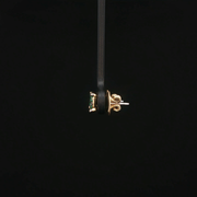 Emerald Stud Earrings in Yellow Gold, Brilliant Cut