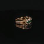 Load image into Gallery viewer, Yellow Gold Diamond Ring with Oval Emeralds