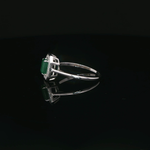 Load image into Gallery viewer, White Gold Emerald Ring with Emerald &amp; Diamond