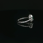 Load image into Gallery viewer, White Gold Emerald Ring with Emerald &amp; Diamond