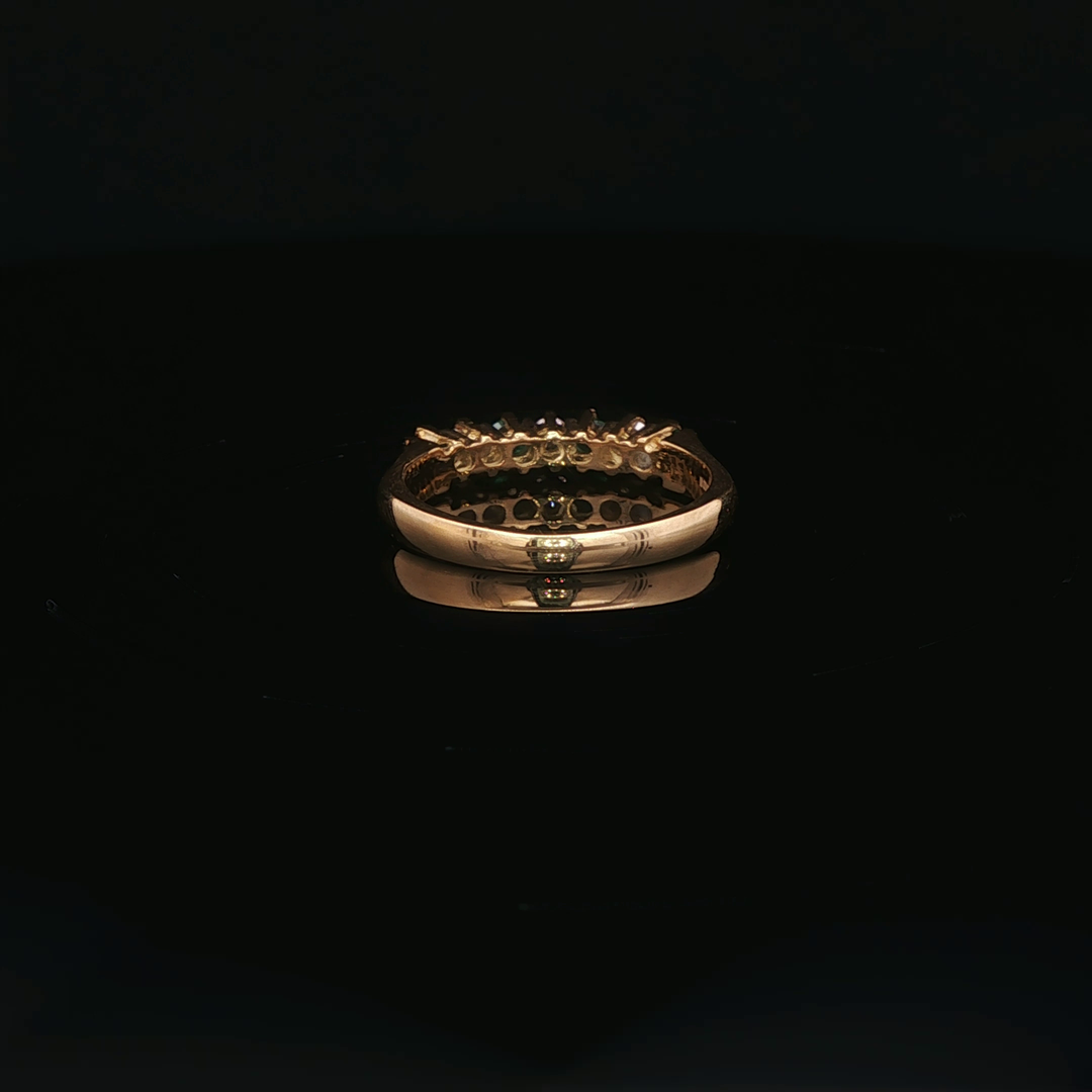 Emerald and Diamond Yellow Gold Ring
