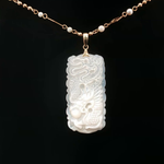 Load image into Gallery viewer, Yellow Gold Chain Necklace with Carved MoP Pendant
