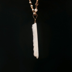 Load image into Gallery viewer, Yellow Gold Chain Necklace with Carved MoP Pendant