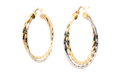 Twisted Yellow Gold Hoop Earrings