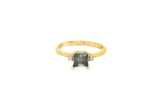 9ct Yellow Gold Ring with Square Fancy Black Diamond