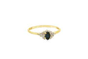 Yellow Gold Multi-Stone Ring with Deep Blue Sapphire