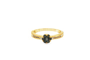 9ct Yellow Gold Multistone Ring with Fancy Black Diamonds