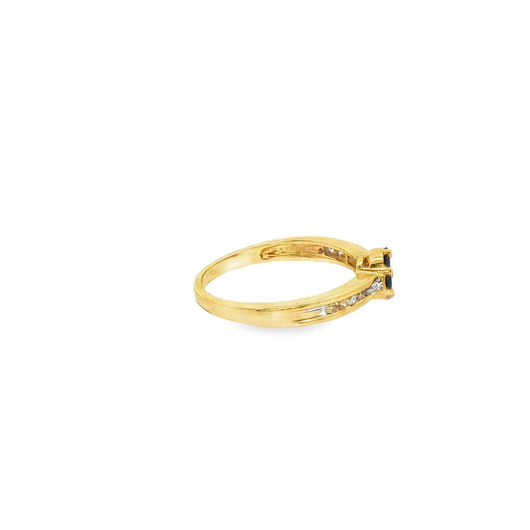9ct Yellow Gold Multistone Ring with Fancy Black Diamonds