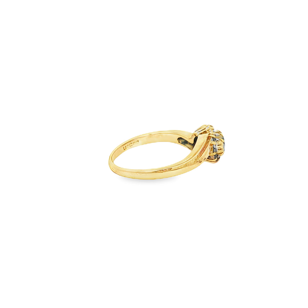 9ct Yellow Gold Multistone Ring with Deep Blue Sapphires