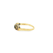 9ct Yellow Gold Multistone Ring with Deep Blue Sapphires