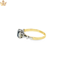 Load image into Gallery viewer, Oval Sapphire &amp; Round Diamond Ring in 18ct Gold / platinum Top