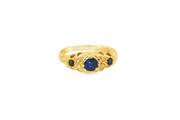 18ct Gold Ring with Deep Blue Sapphire