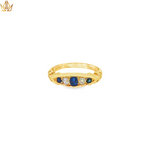 Load image into Gallery viewer, 18ct Gold Ring with Royal Blue Sapphire &amp; Diamonds