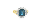 18ct Gold Multi Stone Ring with Sapphire & Diamond