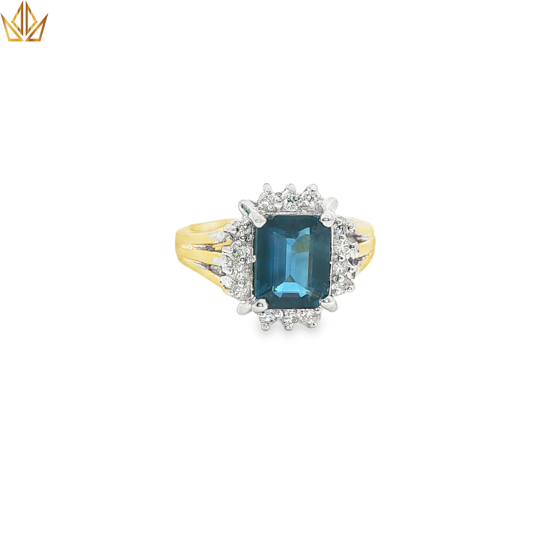 18ct Gold Multi Stone Ring with Sapphire & Diamond