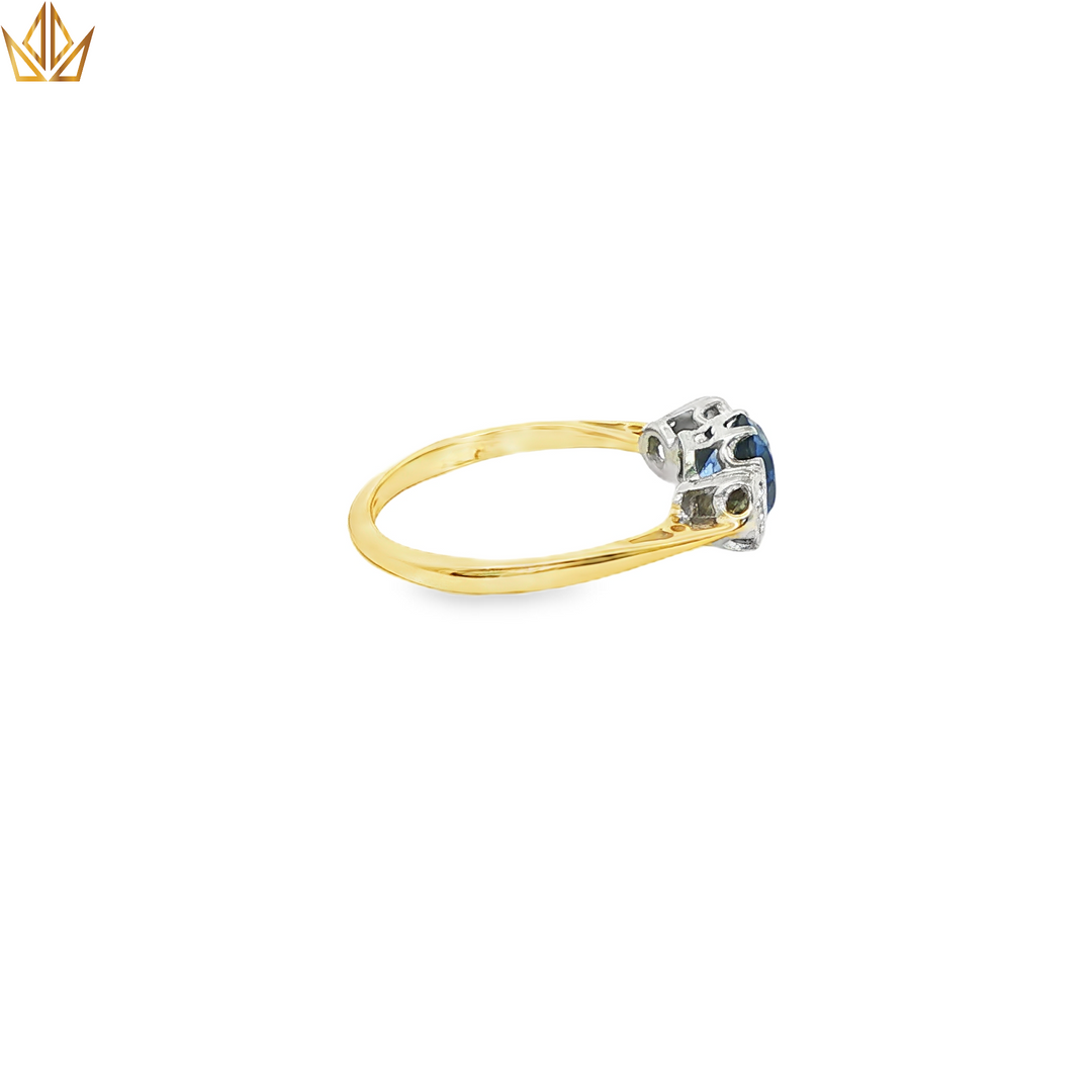 9ct Gold Ring with Tanzanite & Diamonds