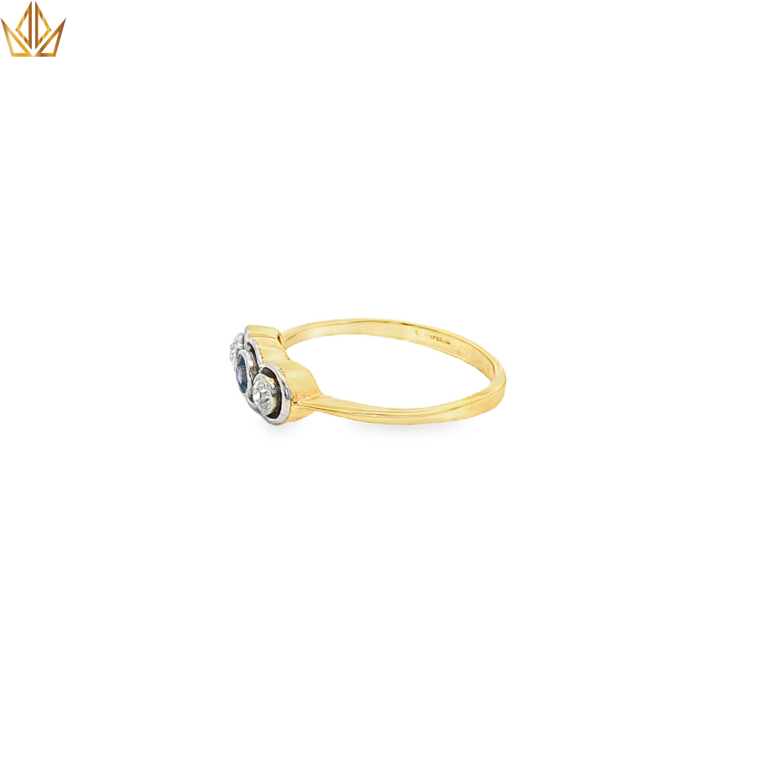 9ct Gold Ring with Diamonds & Tanzanite