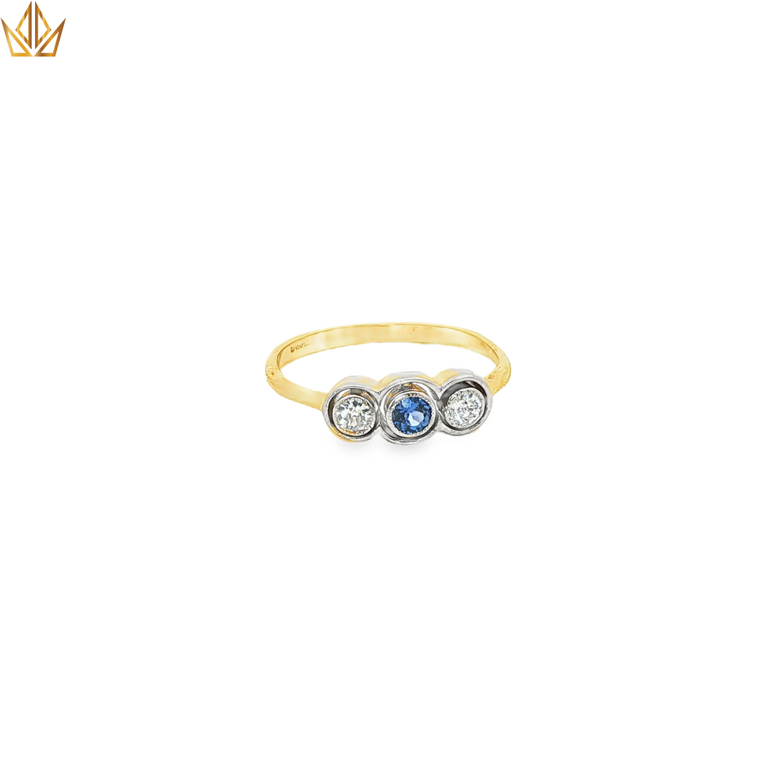 9ct Gold Ring with Diamonds & Tanzanite
