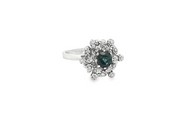18ct White Gold Cocktail Ring with Sapphire & Diamonds