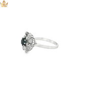 18ct White Gold Cocktail Ring with Sapphire & Diamonds