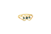 9ct Gold Ring with Round Cut Blue Sapphires